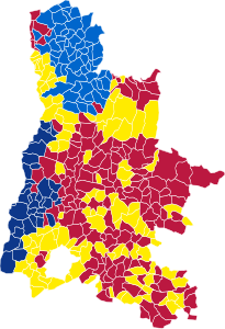 Nuance politique des candidats arrivés en tête dans chaque commune au 2e tour.