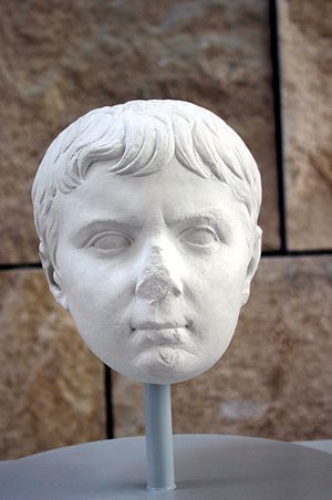 Rome, Ara Pacis museum: cast of a portrait of ...