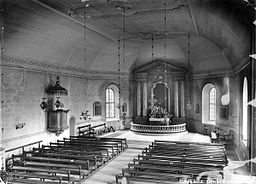 Askers kyrka, interiör. 1930-tal.