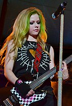 Avril Lavigne performing in 2011
