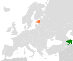 Haritada gösterilen yerlerde Azerbaijan ve Estonia