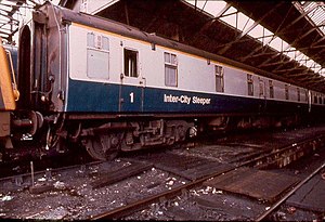 A British Railways Mark 1 sleeping car, similar to the one involved in the accident