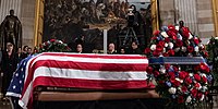 George H. W. Bush, lying in state in the United States Capitol rotunda on December 3, 2018