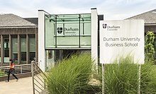 The main building of Durham University Business School on Mill Hill Lane Business School, Mill Hill Lane, front entrance.jpg