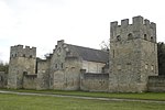 Castle Barn, flanking Dovecotes and Screen Walls