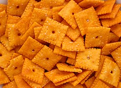 Cheese-flavored crackers of the Cheez-It brand