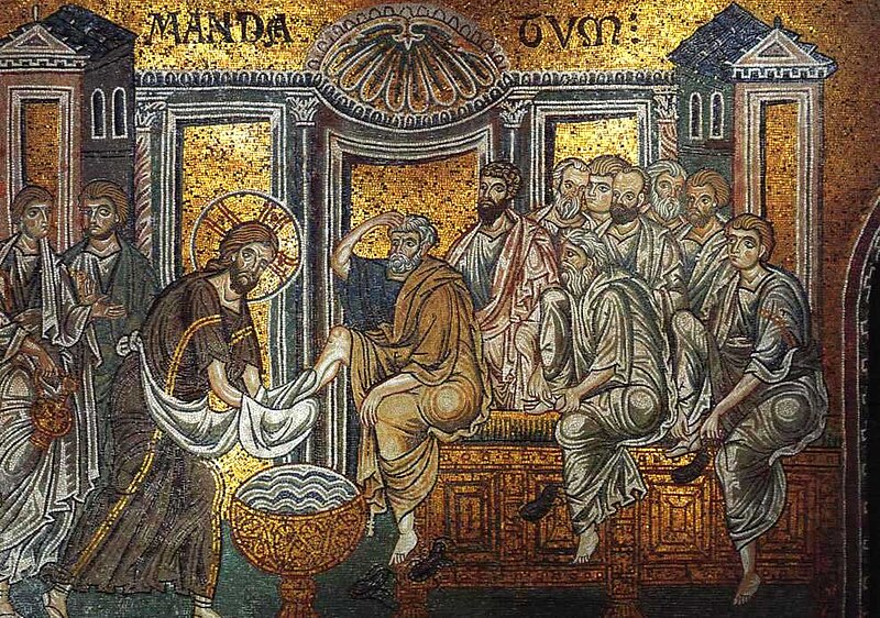 File:Christ washes apostles' feet (Monreale).jpg
