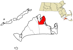 Location in Dukes County in Massachusetts