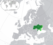 Mapa da Ucrânia na Europa
