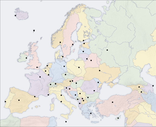 Europe capitals map