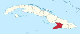 Karta Kube s istaknutom pokrajinom Granma