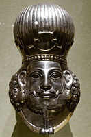 Silver-gilt head of a king, 4th century