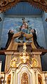 Altar-mor com as imagens de Nossa Senhora do Rosário, São Francisco de Assis, Clara de Assis e Jesus Cristo sepultado.