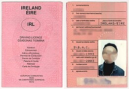 Permis de conduire irlandais.