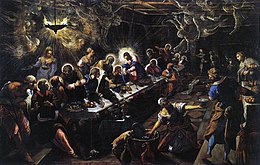 Jacopo Tintoretto, Last Supper, 1592-1594 Jacopo Tintoretto - The Last Supper - WGA22649.jpg