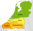 Benaming voor gefrituurde staafjes aardappel in 1972