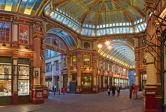 Leadenhall Market v historickom centre City of London