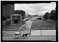 Not-yet-opened Liberty Bell Center (left) and Pavilion (right of center), looking north from Independence Hall. Summer 2003.