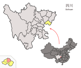 Guang'ans läge i Guang'an, Sichuan, Kina.