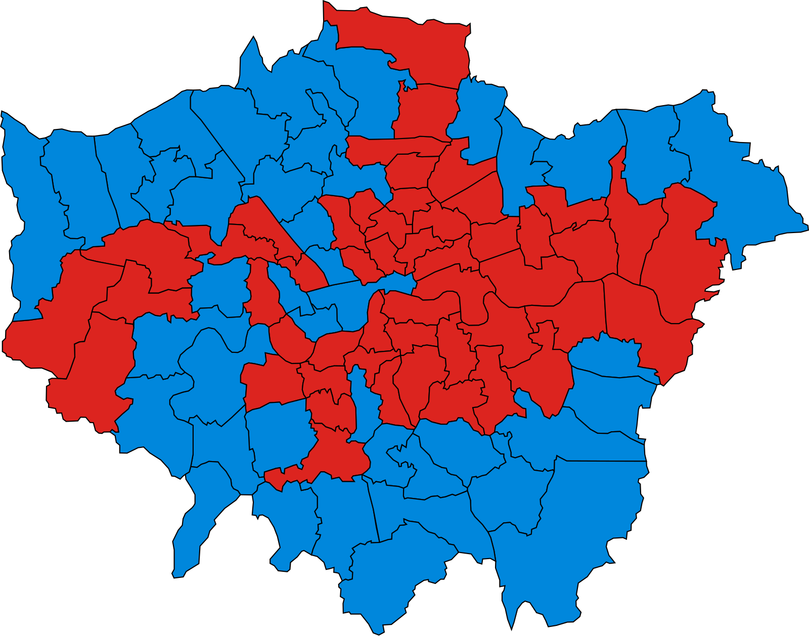 LondonParliamentaryConstituency1974FebResults.svg