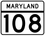 Maryland Route 108 marker