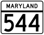 Maryland Route 544 marker