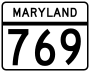 Maryland Route 769 marker