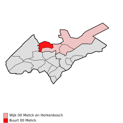 Lage von Melick in der Gemeinde Roerdalen