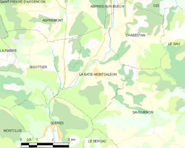 Mapa obce La Bâtie-Montsaléon