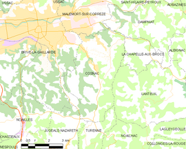 Mapa obce Cosnac
