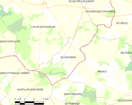 Mapa obce Villedômain