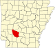 Map of Arkansas highlighting Clark County