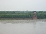 Mehtab Bagh on the river bank, facing the Taj.
