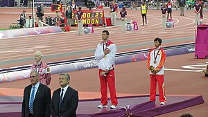 Men's 200m T12 Victory Ceremony (8119935466).jpg