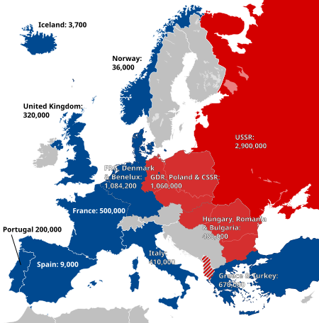 Description Military power of NATO and the Warsaw Pact states in 1973 ...