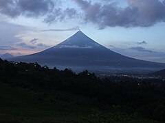 Mount Mayon view from Estanza dusk