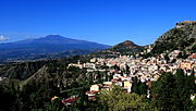Panorama van Taormina met Etna