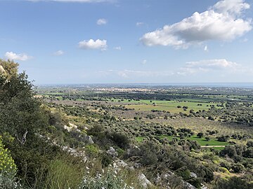 Cassibileko nekropoliaren panoramika