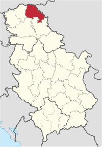 Location of North Banat District in Serbia