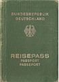 Portada de un pasaporte de Alemania Occidental emitido en 1982.