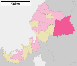 Lage Ōnos in der Präfektur