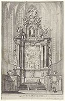 Návrh pro hlavní oltář kostela sv. Pavla v Antverpách, lept a kresba