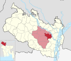 Location of Pirgacha Upazila