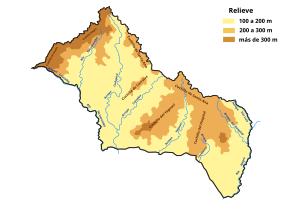 Topografska karta Departmana Rivera sa pozicijom masiva