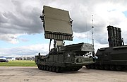 9S15M Obzor-3 round sight acquisition radar.
