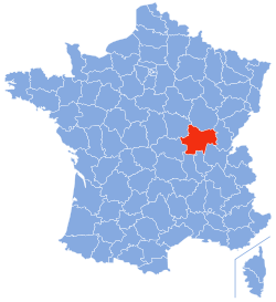Saône-et-Loires placering i Frankrig