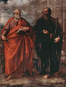 Saint Peter and Saint Paul (1570s) by Juan Fernadnez Navarrete San Pedro y San Pablo-Fernadnez Navarrete.jpg