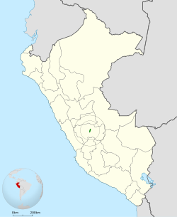 Distribución geográfica del tapaculo de Junín.