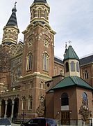 Iglesia de Santa María (1875) por el arquitecto Peter Dederichs en Greektown