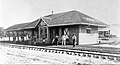 Early Subiaco Railroad Depot, with Store of Conrad Elsken in the background